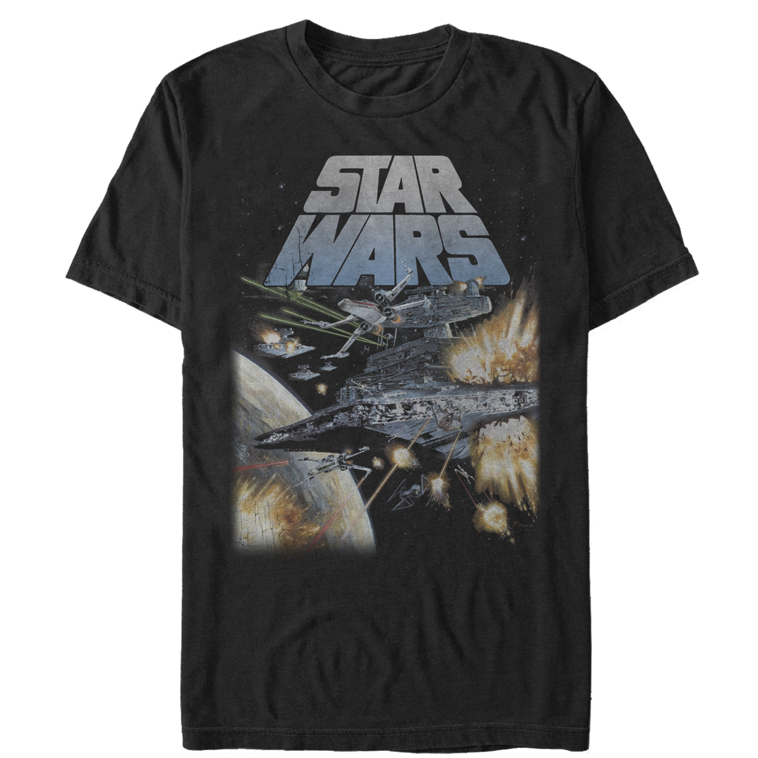 Men's Star Wars Star Destroyer Battle Graphic Tee Black 2X Large